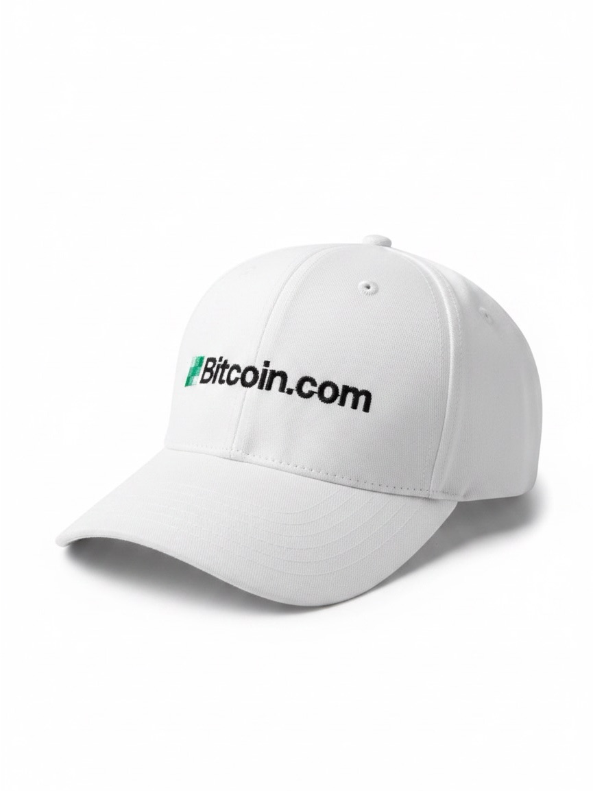BitcoinCom White Logo Baseball Cap